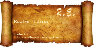 Rodler Edina névjegykártya